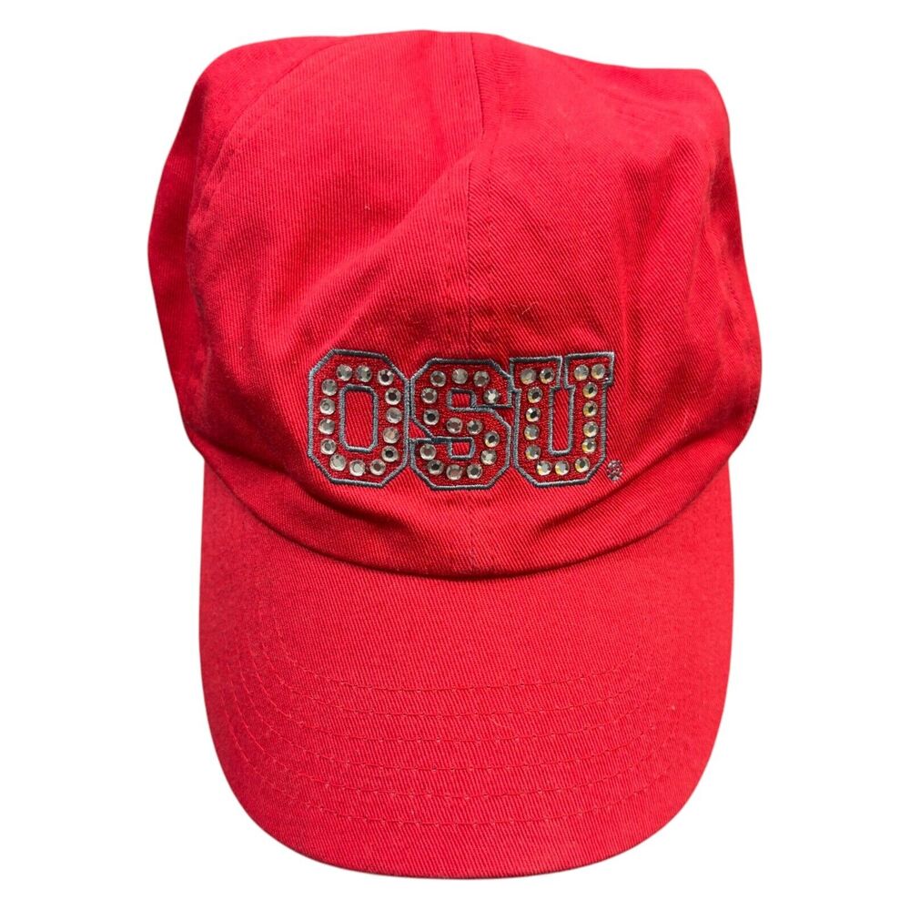 Ohio State University Buckeye Football Cap Hat Womens OS Red SNCO Beaded NCAA